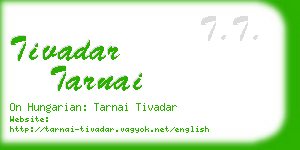 tivadar tarnai business card